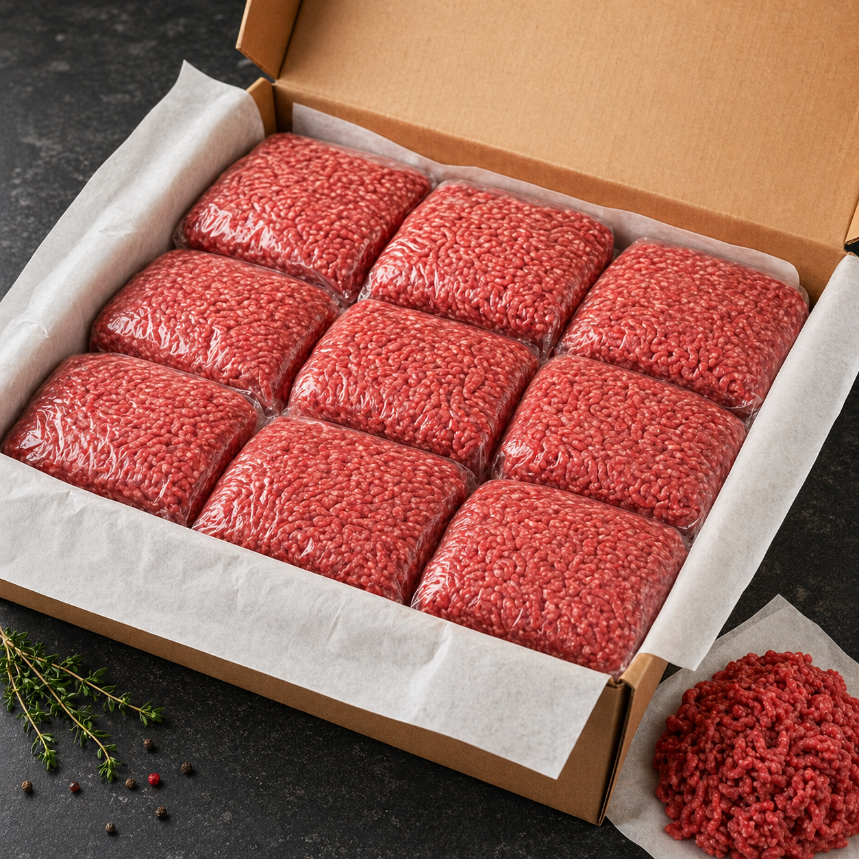 Ground beef 80/20 bulk box